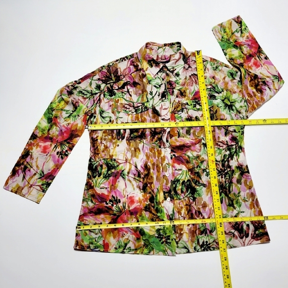 Piazza Sempione Italian Silk Blend Watercolor Floral Artsy (IT40/US Medium***) - Picture 12 of 14